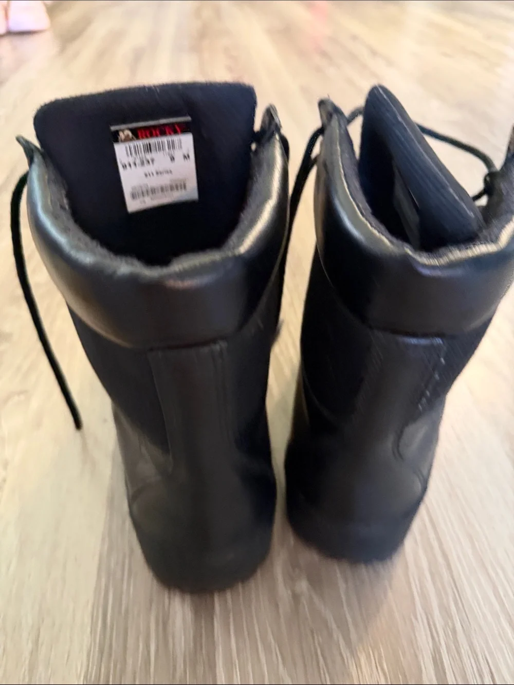 Rocky Black Lace-Up Work Boots Size 9M